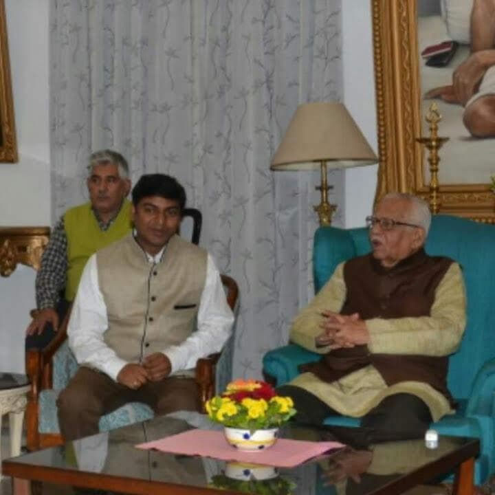 Bipin Gupta at an official meeting with dignitaries