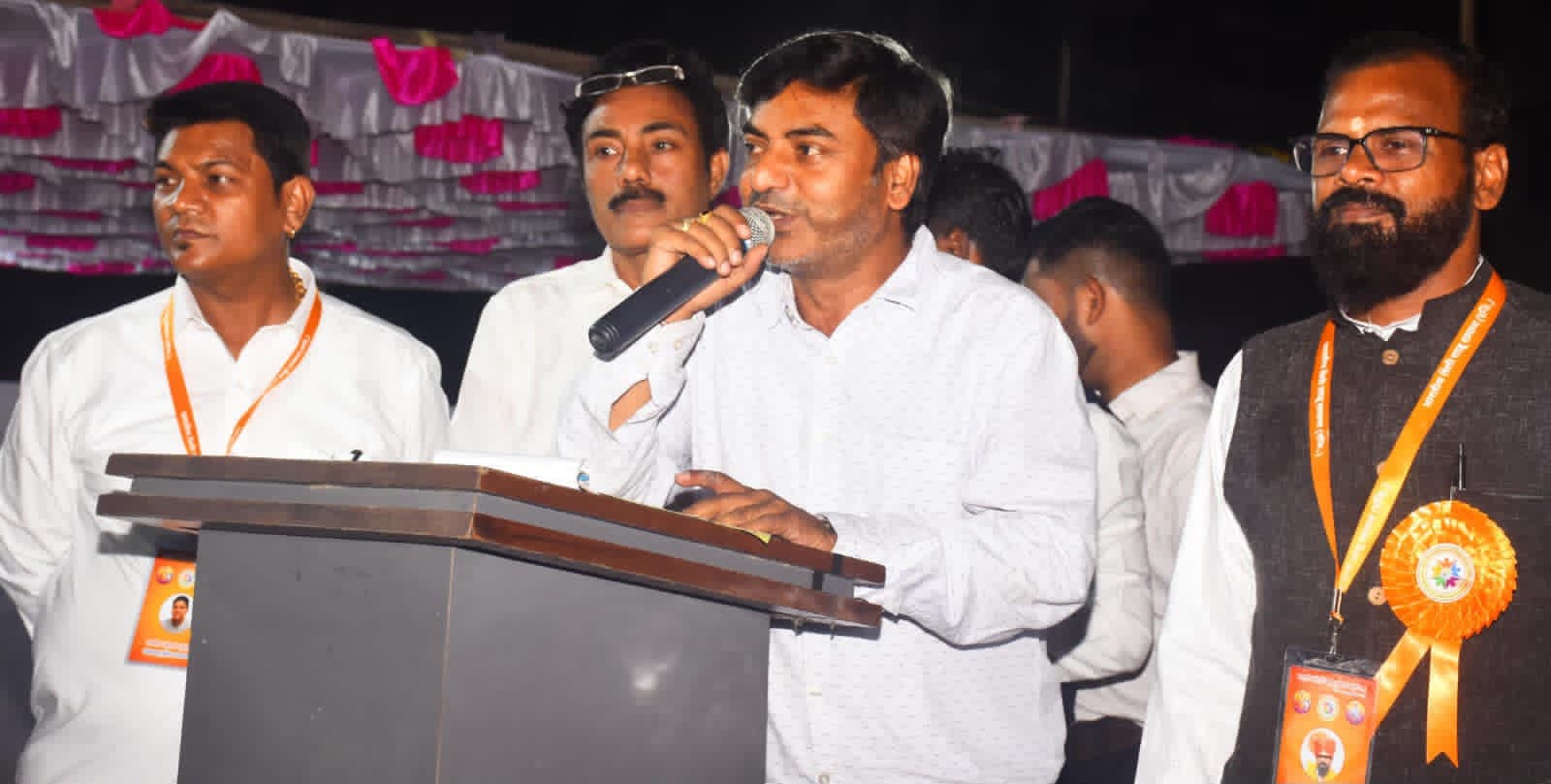 Foundation leader addressing at event